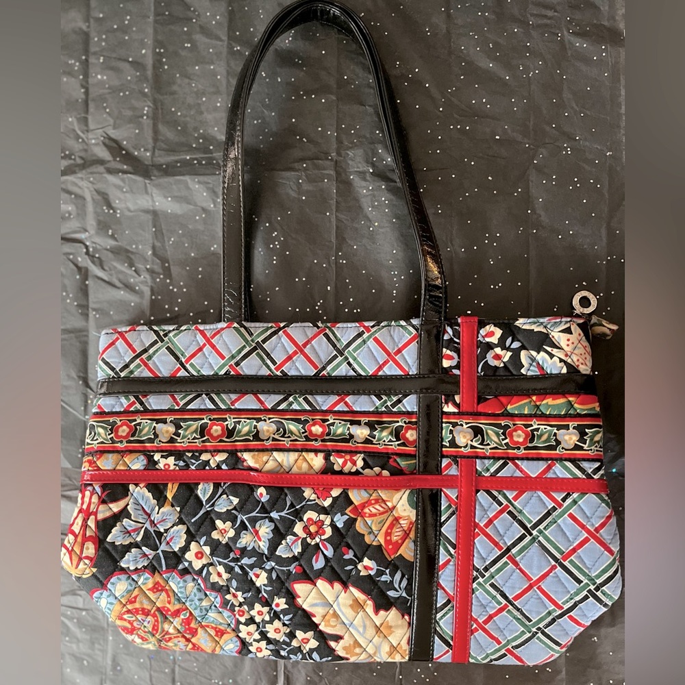 Vera Bradley Zippidy Shoulder Tote Bag in Versailles Pattern Like New Condition